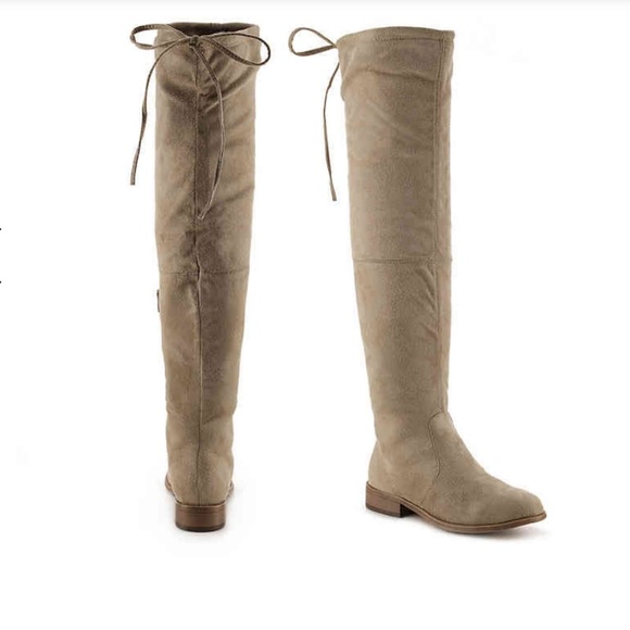 wide calf flat knee high boots